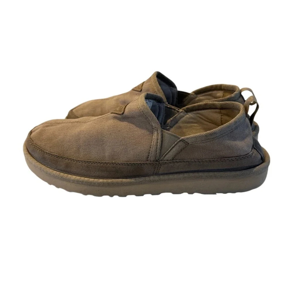 UGG Men's Canvas Slip On Loafers‎ EU 43 Tan Casual Comfort Shoes
